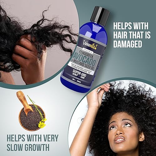 Miniatura 10 de WowOils! Pure Amla, Argán, Aceite para el cabello abisinio para un mayor crecimiento, engrosamiento del cabello, cuidado integral para puntas