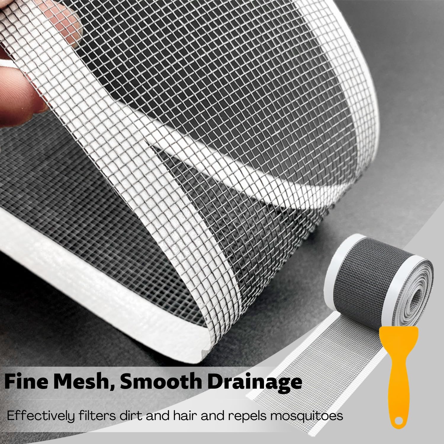 10 M Attrape Cheveux Douche 100 Mm, Filtre Douche Cheveux Tamis Adhesif Filtre De Douche Autocollant En Maille Pour Caniveau 10cm 10m 98385119