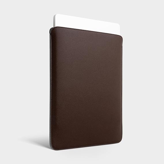 Compatible Slim Laptop Case for Comfyable MacBook Pro 16 inch M3 M2 Pro/Max 2023, Faux Leather Protector 16 inch Mac Cover Case, Coffee