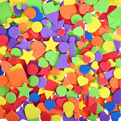 Miniatura 1 de Sumind 1500 calcomanías de espuma autoadhesivas, miniformas geométricas, calcomanías de espuma EVA para niños, manualidades, círculo, cuadrado,