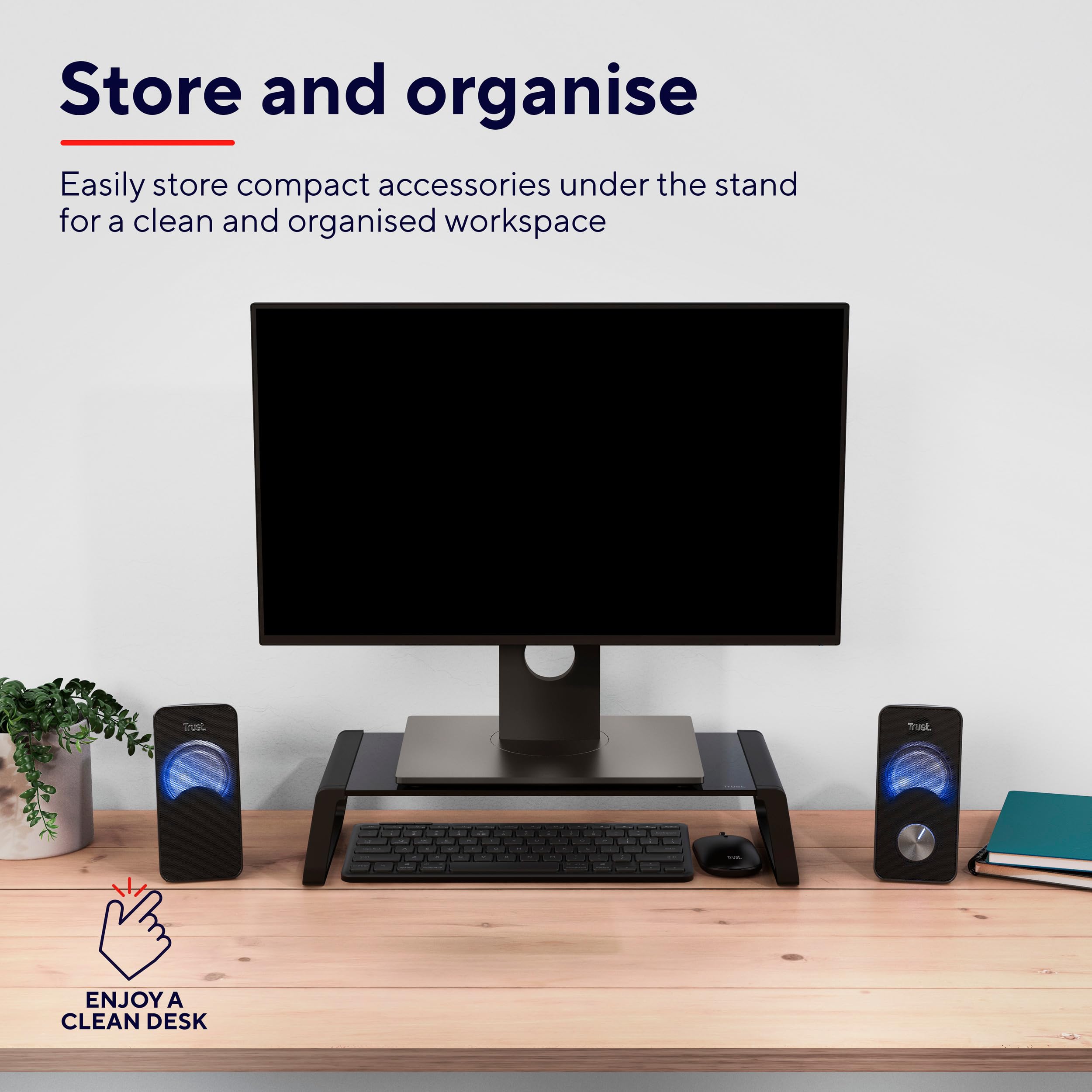Supporto Per Monitor Regolabile In Altezza GALOZZOIT Con Portapenne Magnetico – Organizer Da Scrivania In Acciaio, Per Laptop E Tastiera