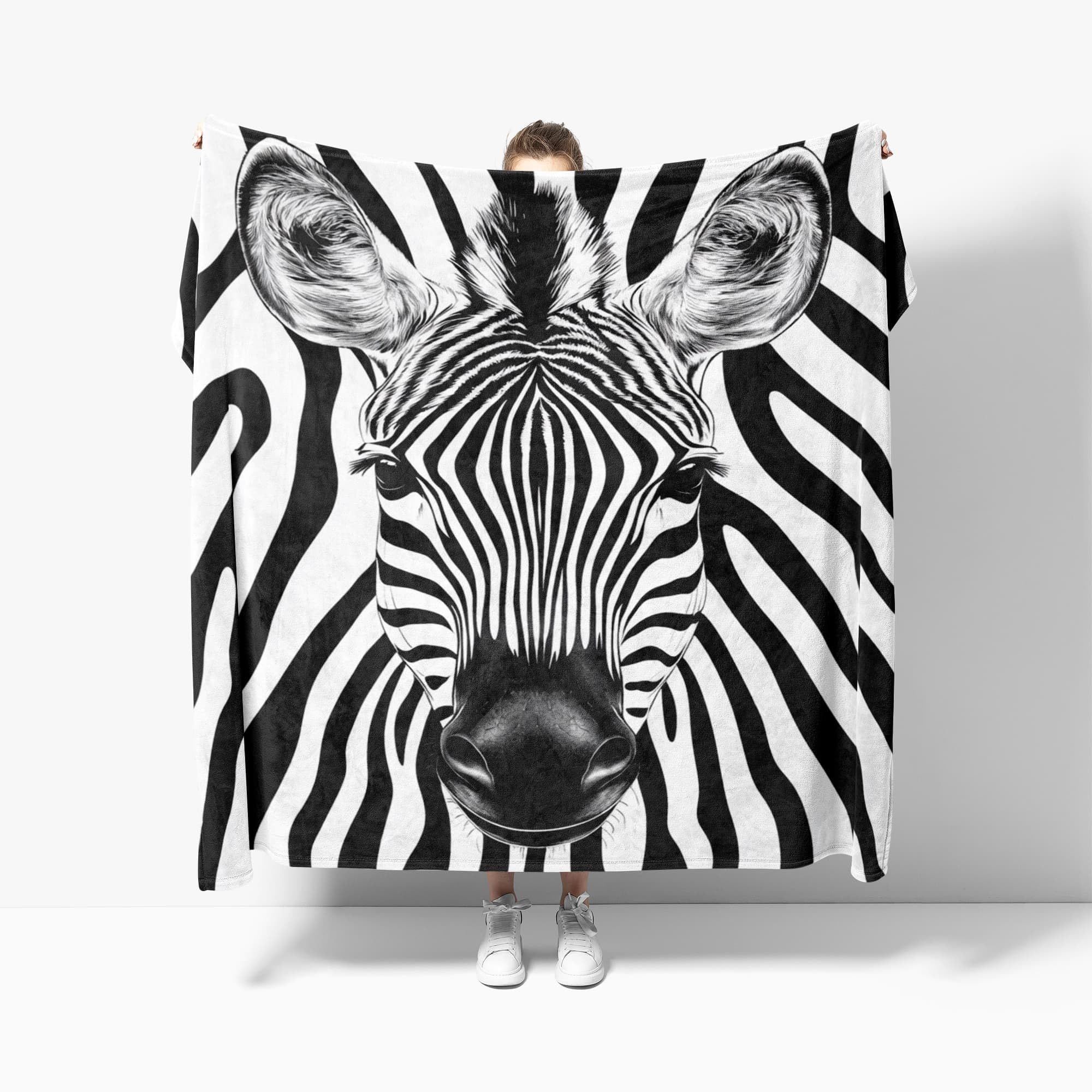Koc termiczny XXL 180 x 220 cm Abstrakcyjne Zwierzę Zebra Paski Polar Flanelowy Super Miękki I Miękki Czarno-biały Koc Polarowy do Sofy TV i łóżka Home Decor