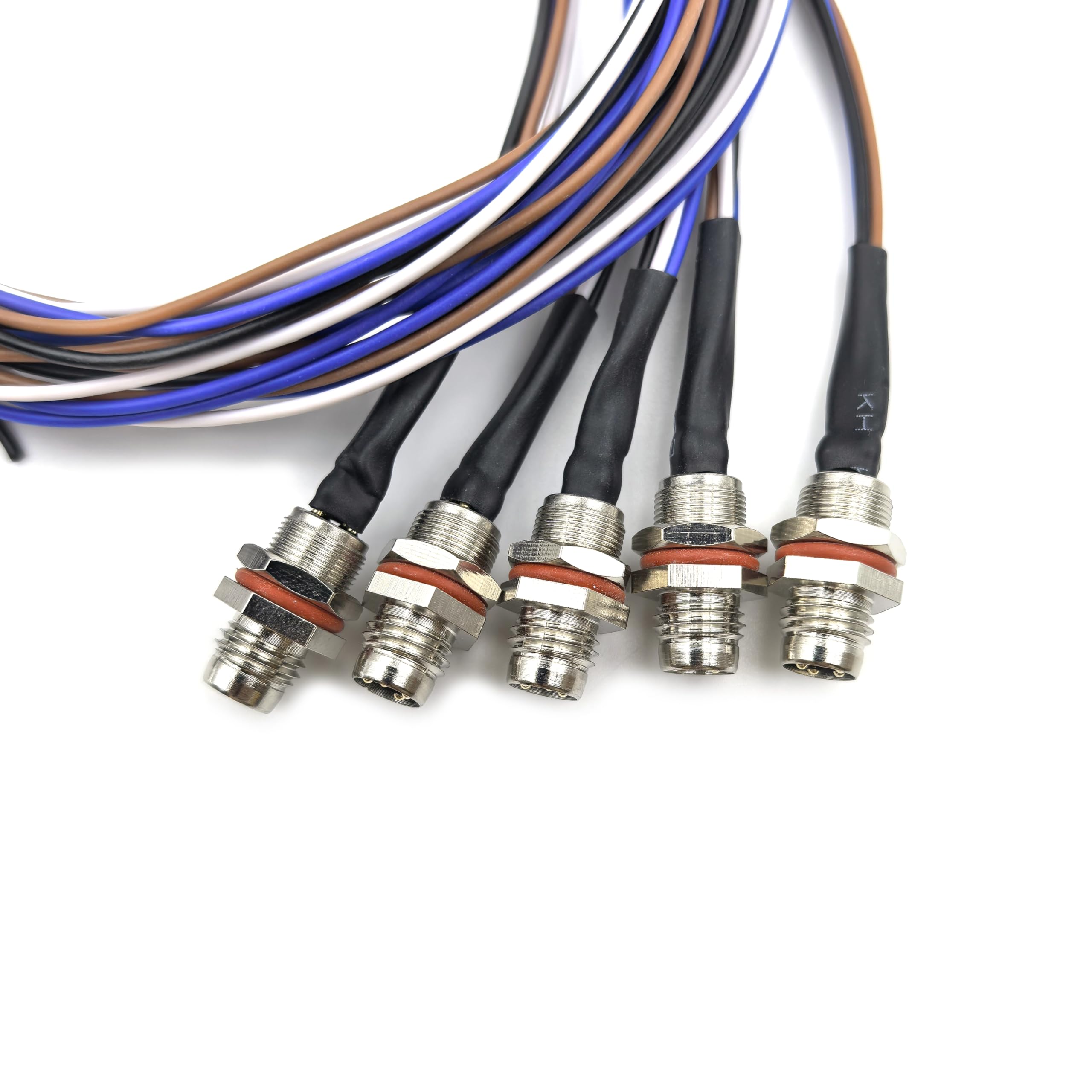 5 cables de conector macho M8 de 4 pines, código A, IP67, impermeable, cable de montaje trasero, sin blindaje, enchufe recto de aviación, receptáculo de sensor de cable eléctrico, 30 V 4 A
