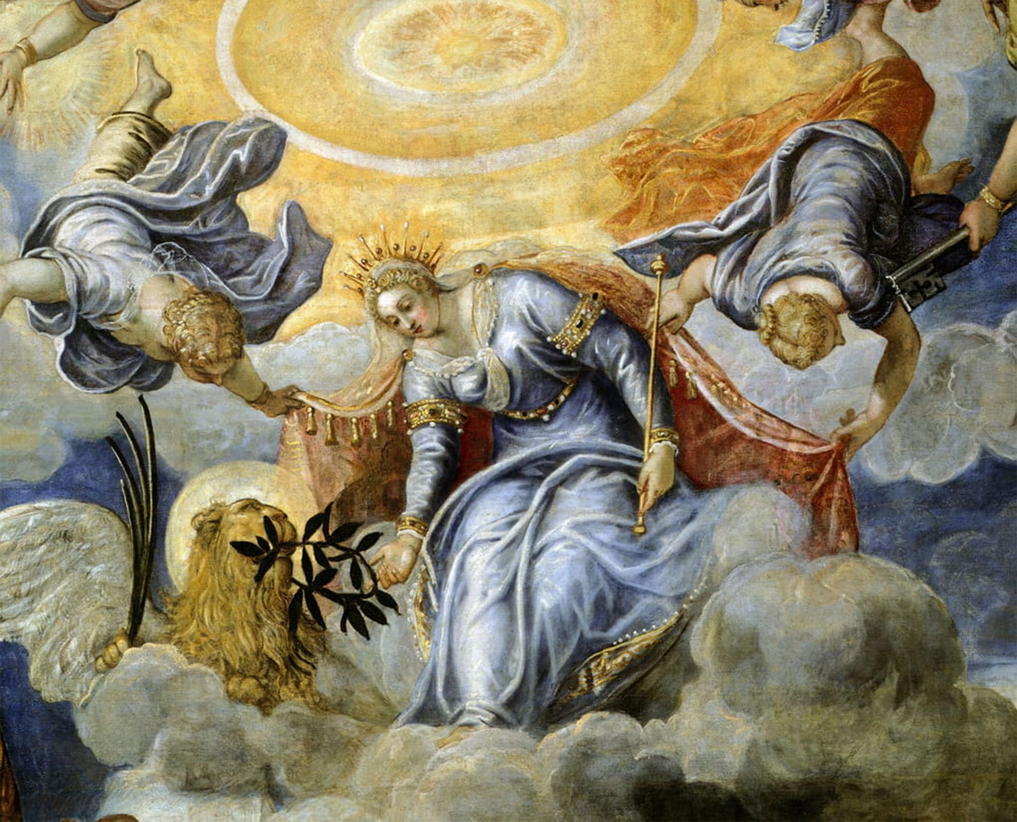 POSTERIIk Famous Modern Artwork Art Mural Doge Niccolo Da Ponte Receiving Olive Branch by Jacopo Robusti Tintoretto Oil Paintings Pictures for Home Decor 60x90cm