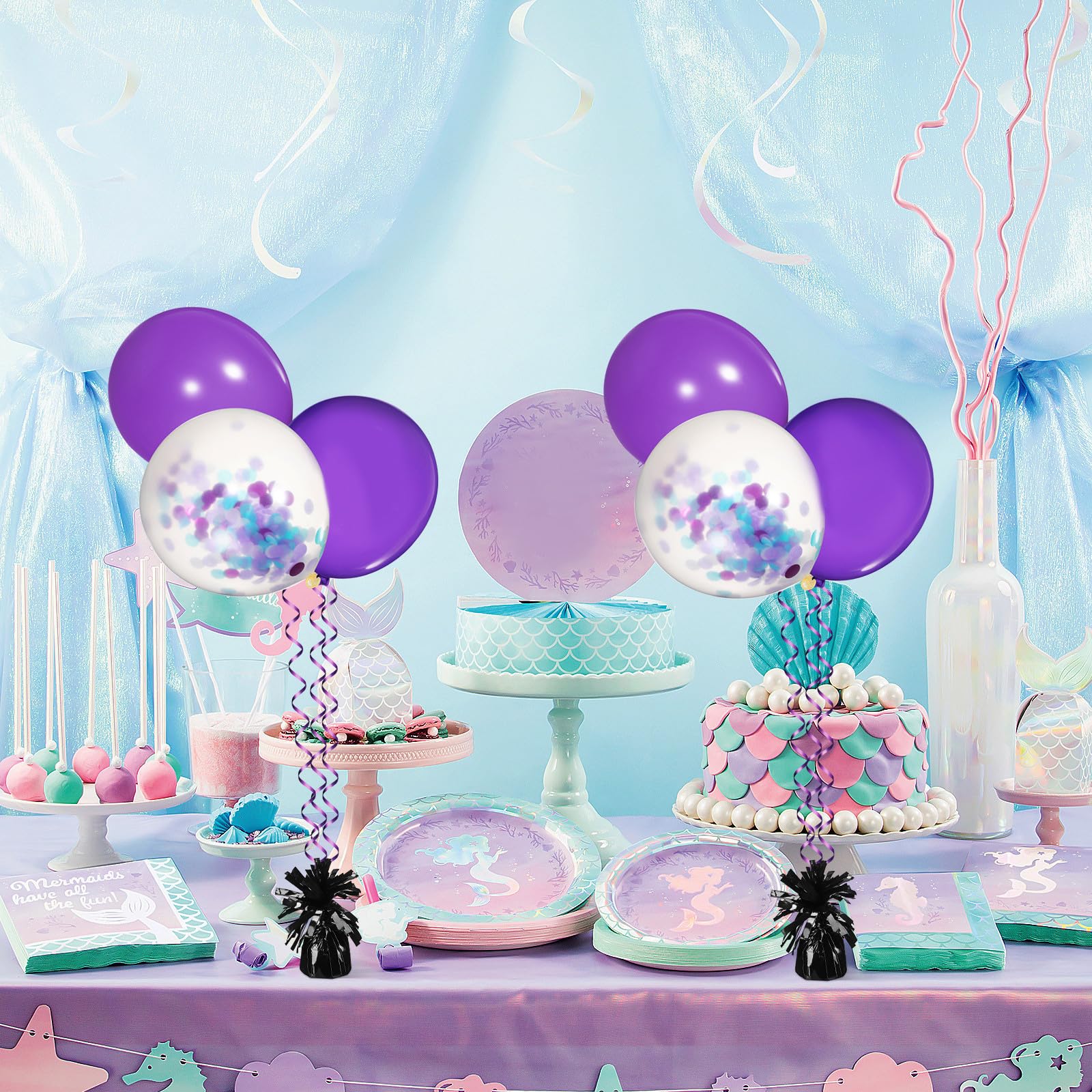 ERINGOGO Lot de 8 Poids Lourds pour Ballons de Fête en Matériau Robuste, Accessoires Suspendus Noirs pour Décoration de Mariage, Anniversaire et Événements, Stabilisateurs Polyvalents
