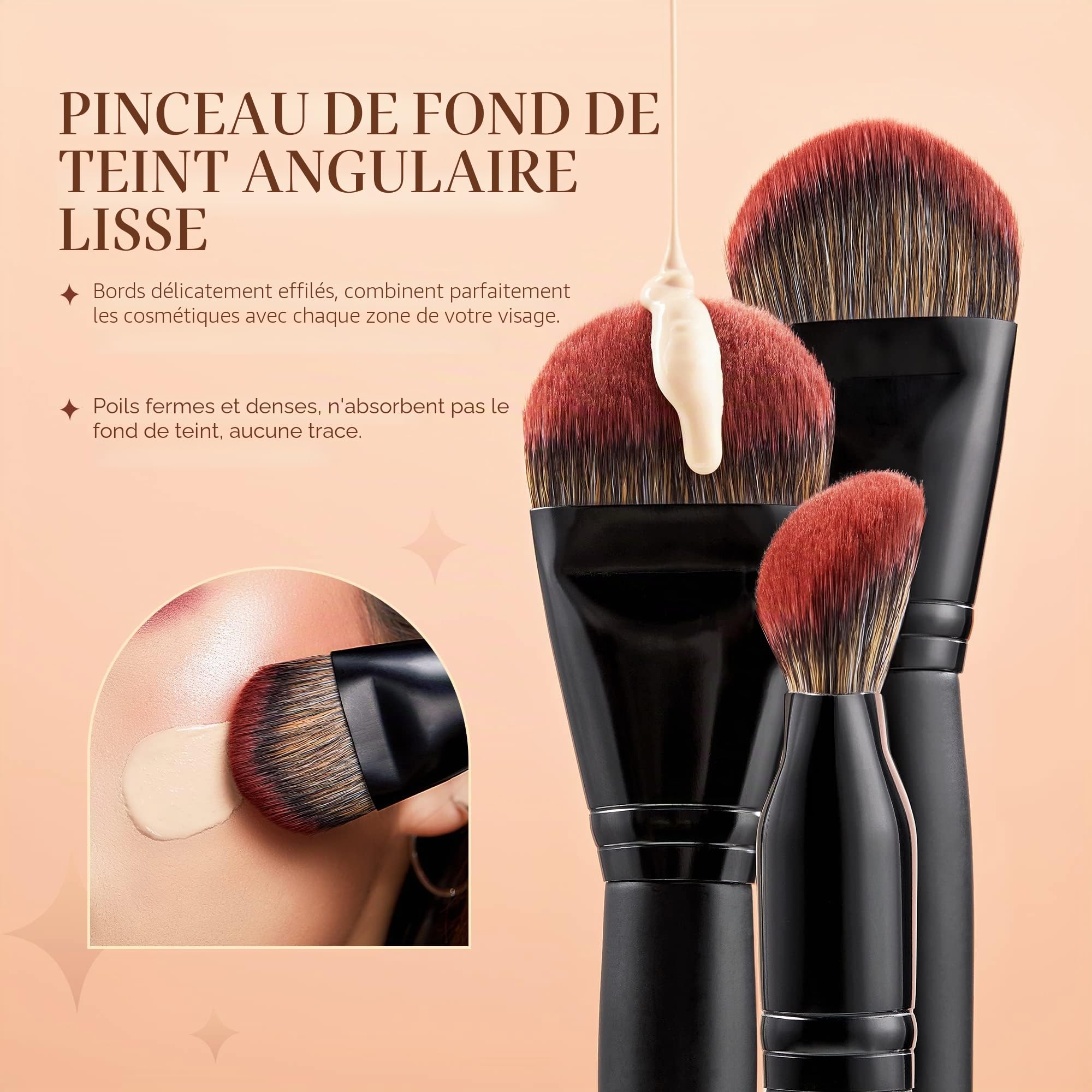 Jessup Pinceaux maquillage Set Pinceau de maquillage Cosmétique Fond de teint poudre Ombre à paupières Eyeliner Estompeur Lèvres T271 Noir