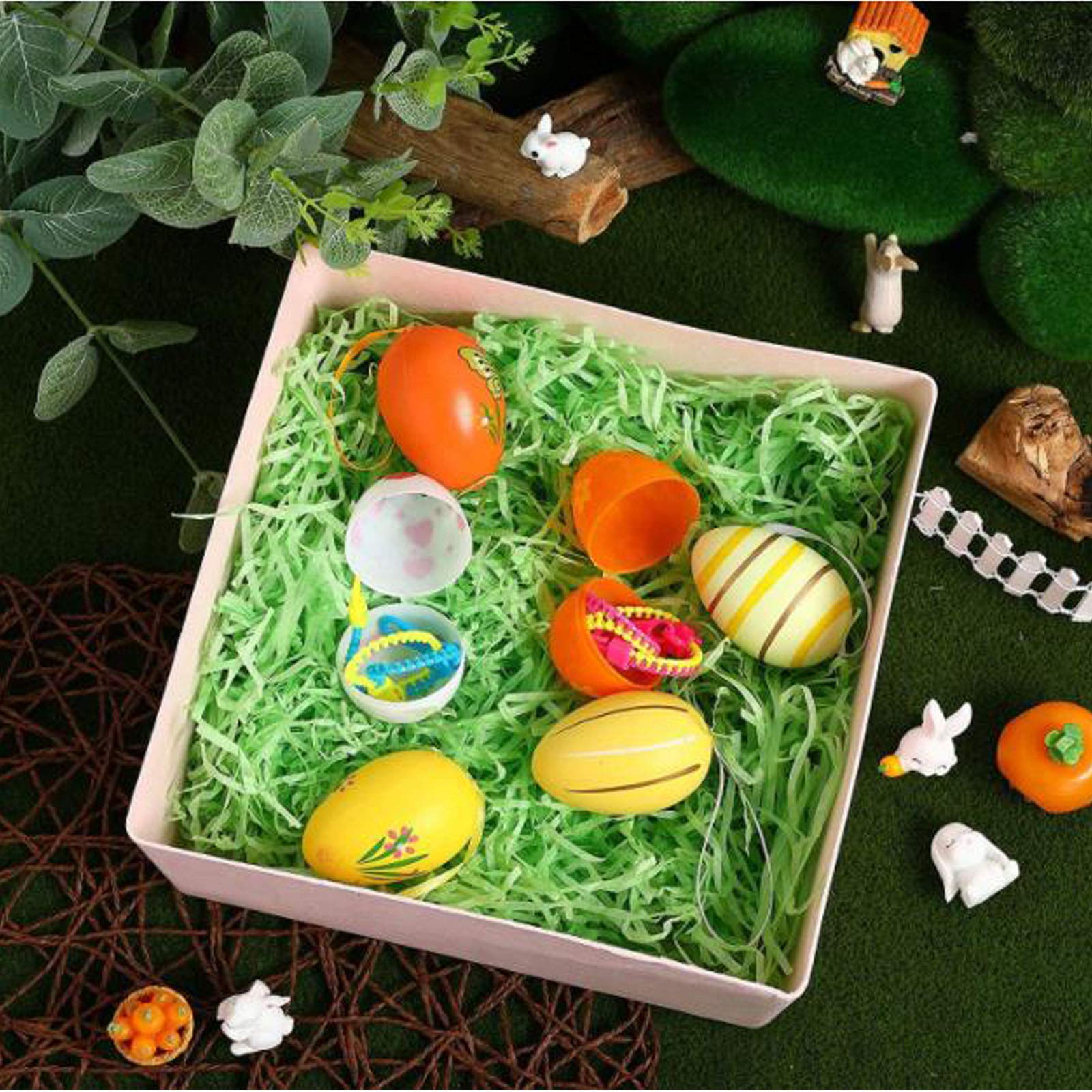 XIAQICA 300g Papier Déchiqueté Herbe De Pâques Brun - Remplissage Cadeau Et Décoration Pâques