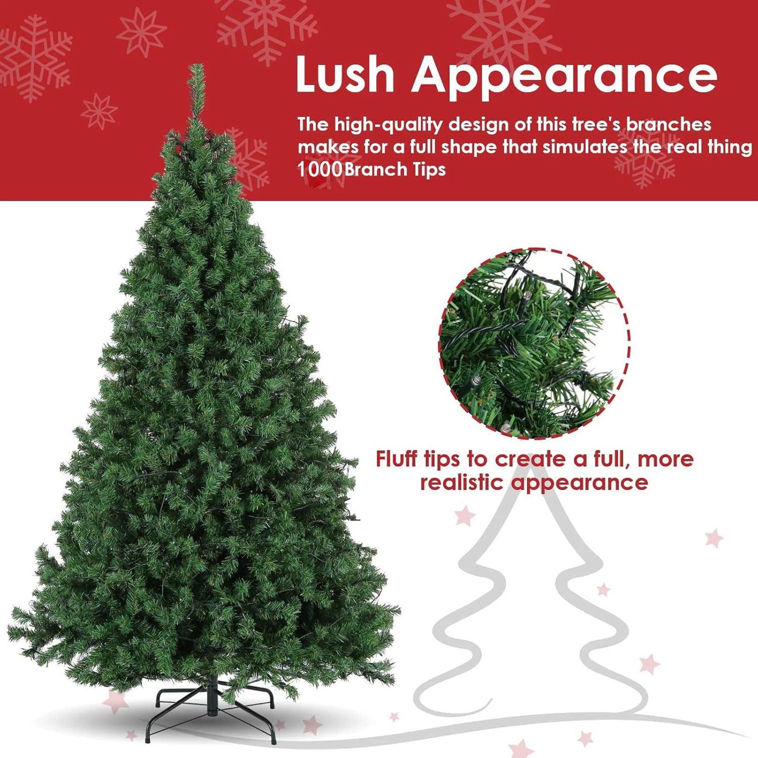 Buy GIVIMO 6ft Christmas Tree with 1000 Branch Tips Artificial Xmas