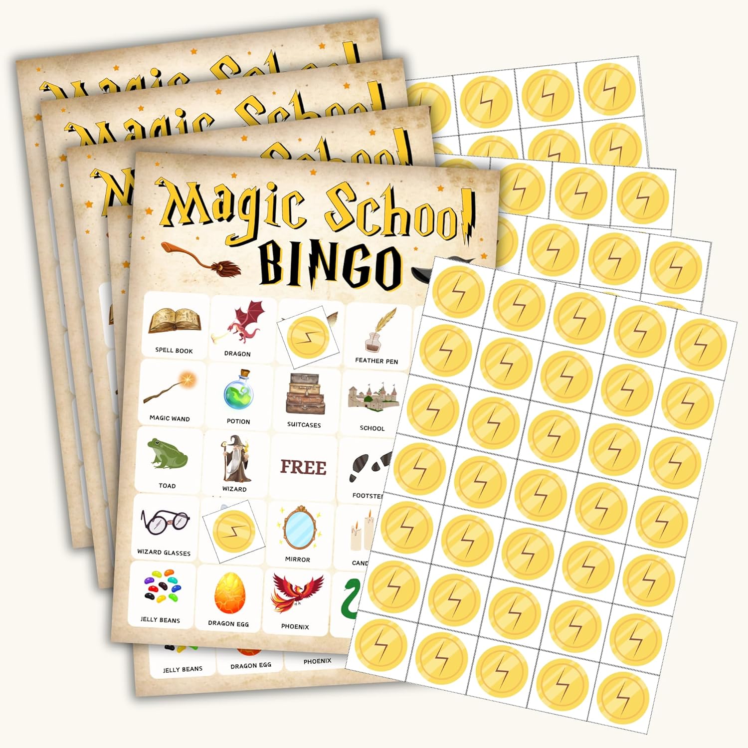 Bingo Wizard Harry Party Favors | Birthday Party Decorations Games | Harry Party Supplies for 24 Players | Harry Party Favors | Party Decor | Birthday Games