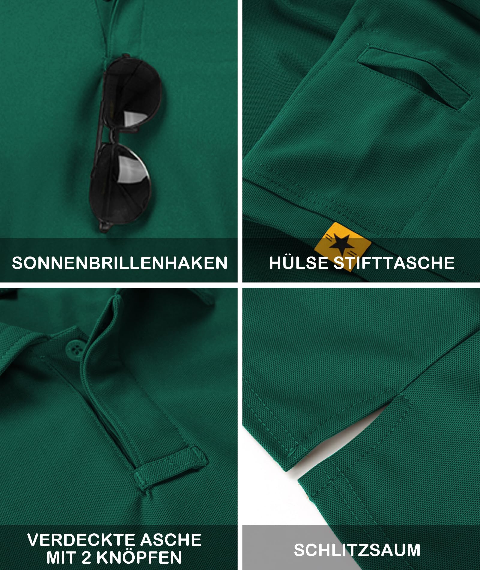 JACKETOWN Polo Shirt Uomo Manica Corta Asciugatura Rapida Traspirante Tennis Polo Shirt Camicie Polo Estate per Uomo Button Front T-Shirts Sport Shirt Basic Regular Fit Golf Polo Shirt