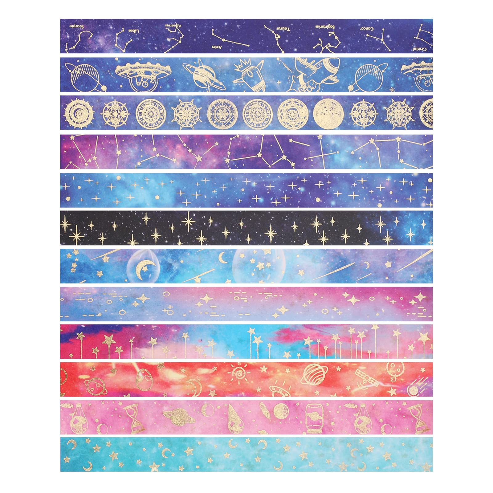 KAVI' S 20 Rouleaux Washi Tape,Ciel étoilé Ruban Adhésif Papier