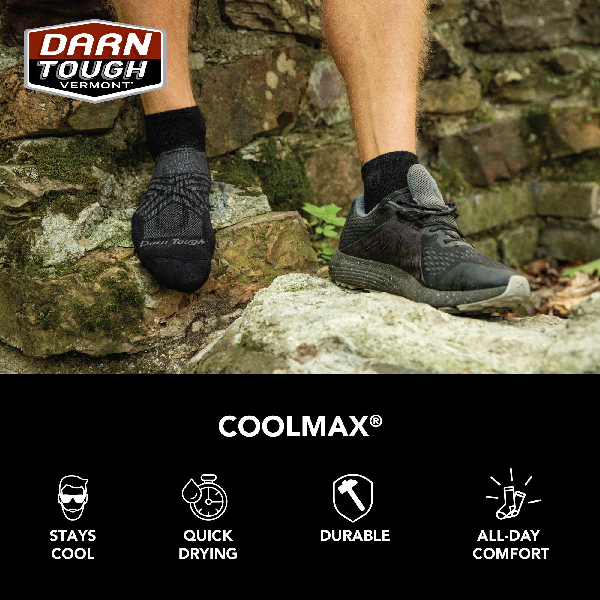 Darn Tough Run Coolmax 1/4 Ultra Léger avec Coussin Homme