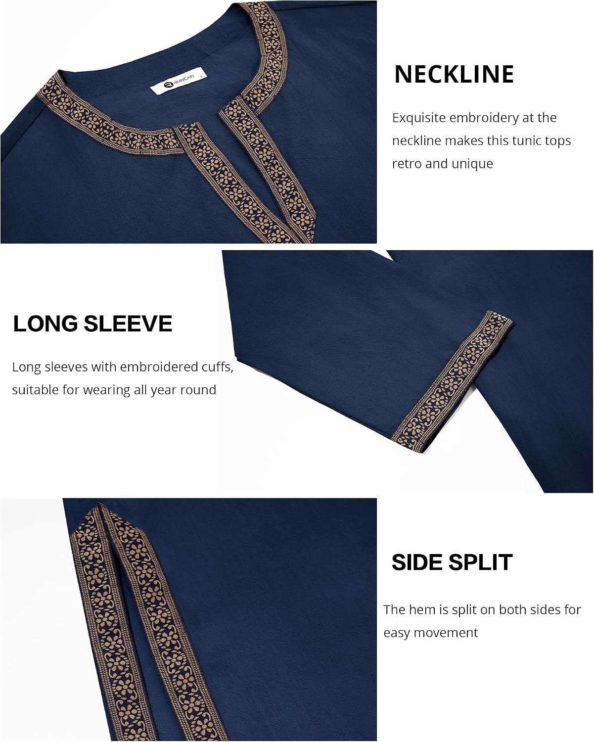 Runcati Mens Medieval Pirate Shirt Renaissance Viking Knight Warrior Tunic Tops Long Sleeve LARP Halloween Costume