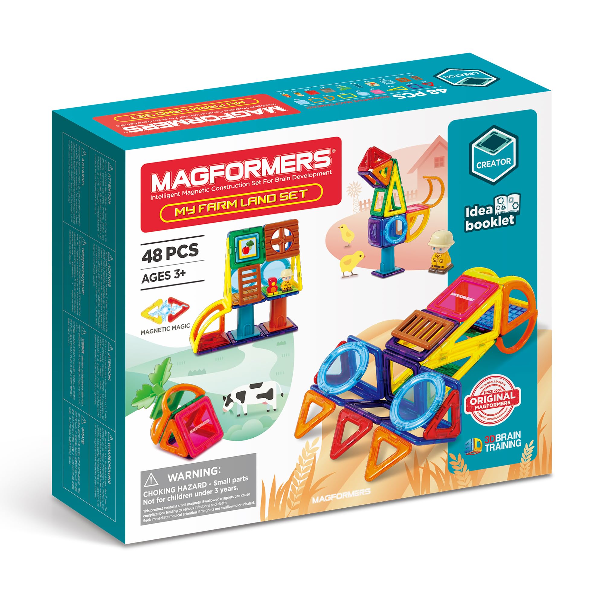 Amazon.com: Magformers My Farm Land 48PC Set | Magnetic Tiles for