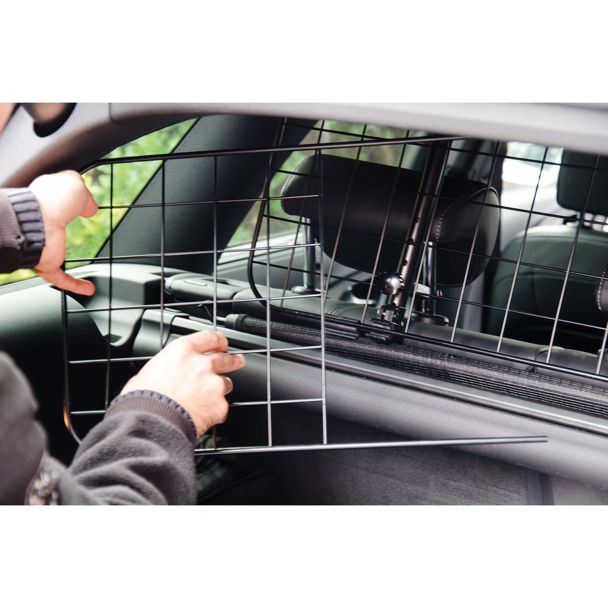 SUMEX S - Separatore metallico per cani, barriera di protezione per auto, per poggiatesta, installazione semplice, altezza e larghezza regolabili senza attrezzi