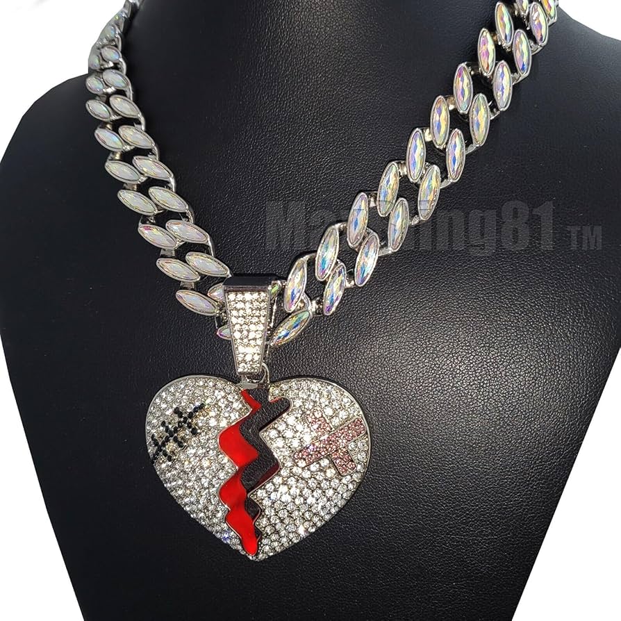 Amazon.com: Jewelry For Simulated Diamond Broken Heart Charm