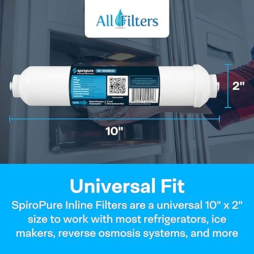 Miniatura 4 de SpiroPure Filtro de agua de sedimentos en línea con conexión rápida de 14", 2" x 10" (paquete de 1)