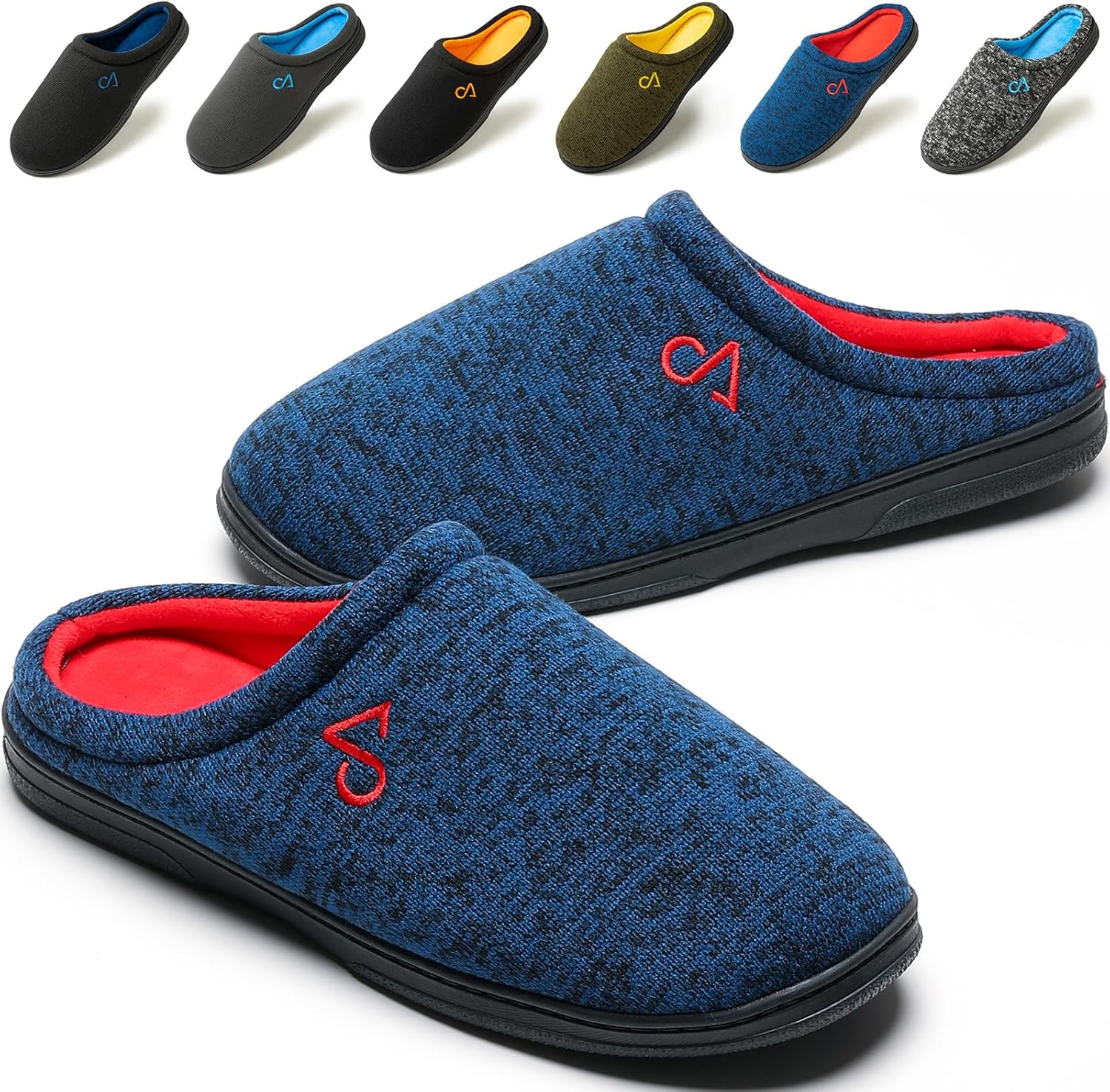 Men's Cozy House Slippers Indoor Shoes Memory Foam Insoles & Rubber Soles