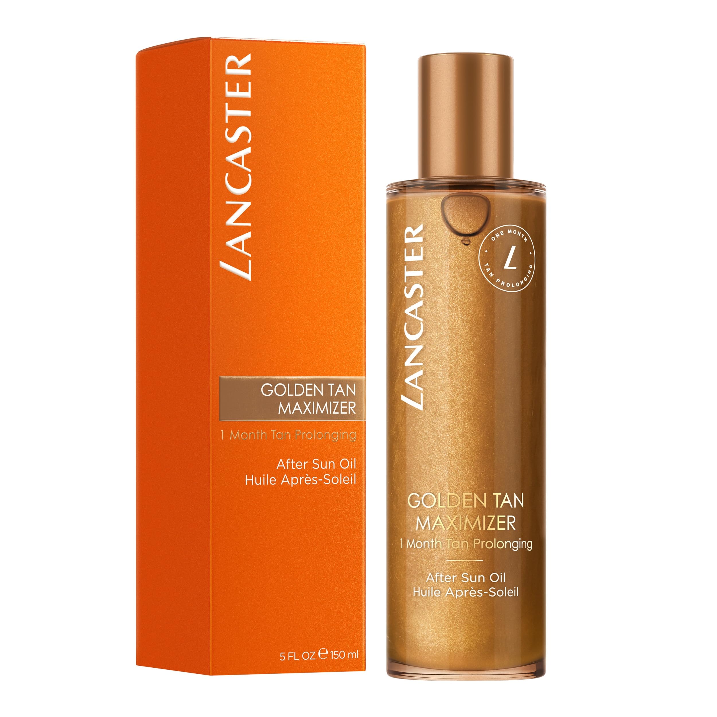 Lancaster Golden Tan Maximizer - After Sun Oil, Olio Doposole, Prolunga L'Abbronzatura fino a 1 Mese, Lenisce la Pelle, Dona un Incarnato Dorato e Luminoso, 150 ml