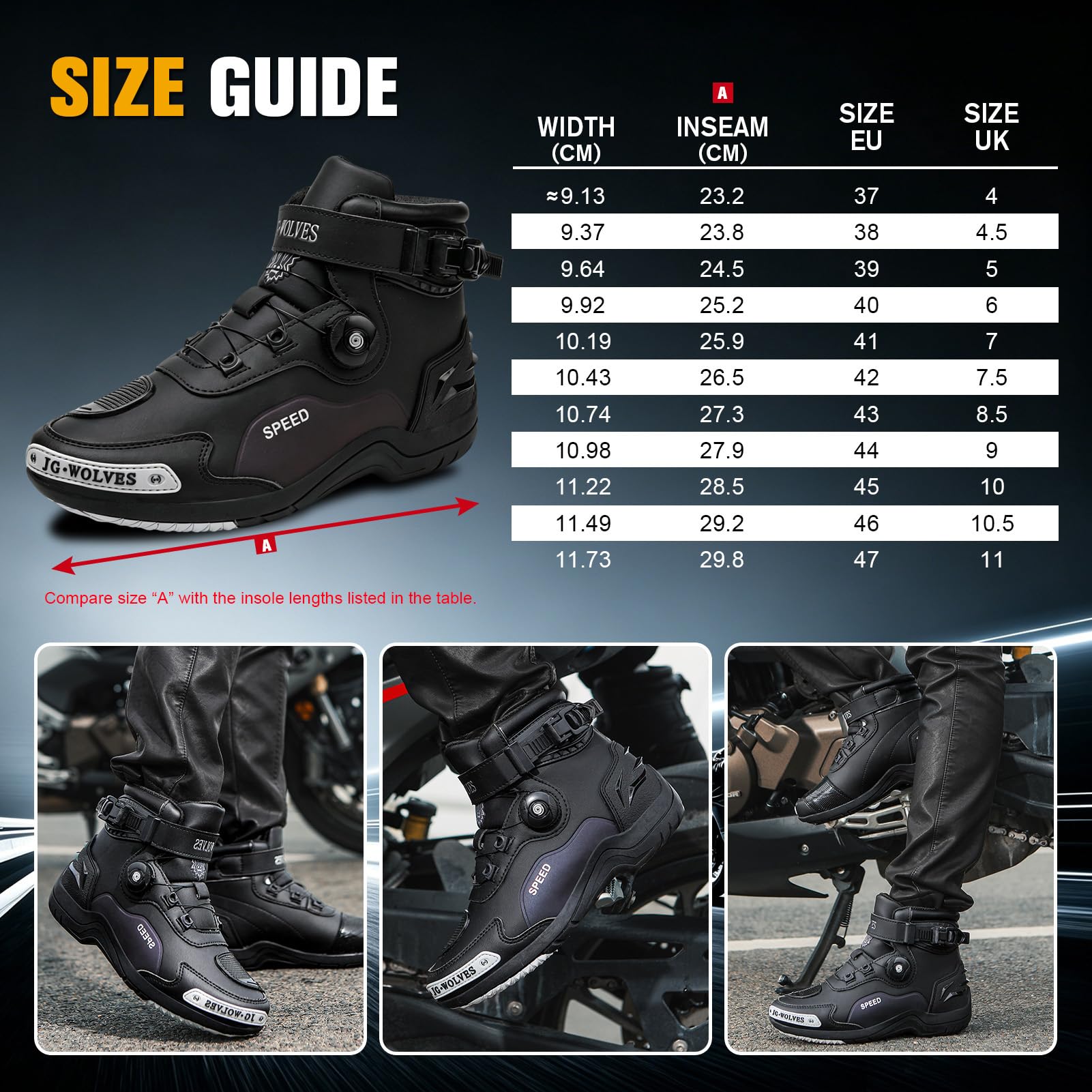 Scarpe da Moto, Scarpe da Moto Uomo Normativa CE, Stivali Motocross | con Sistema di Chiusura ATOP, Protezione Caviglia, Scarpe da Equitazione Stradale Rinforzate