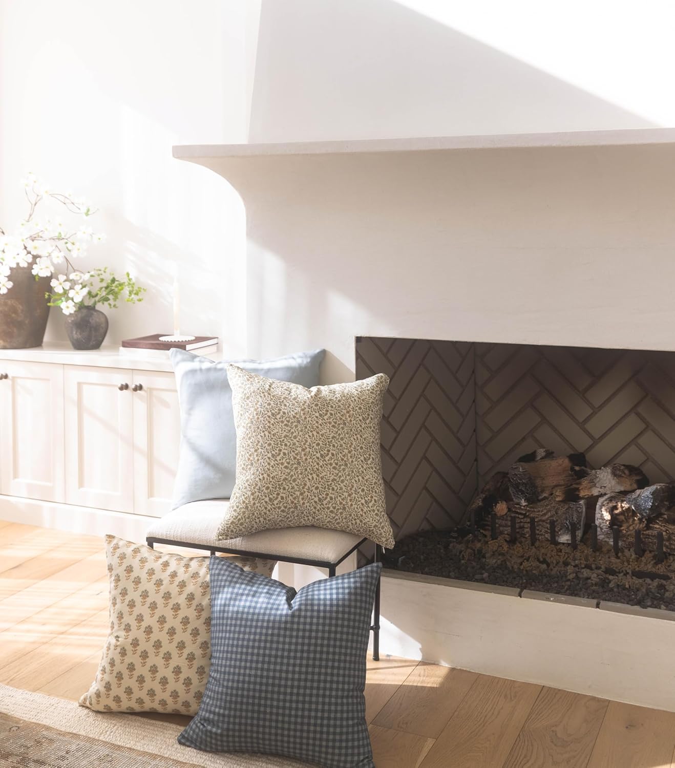 Woven Nook - Spring 2026 4 Pack - Decorative Throw Pillow Covers - Durable Quality & Machine Washable (18x18)