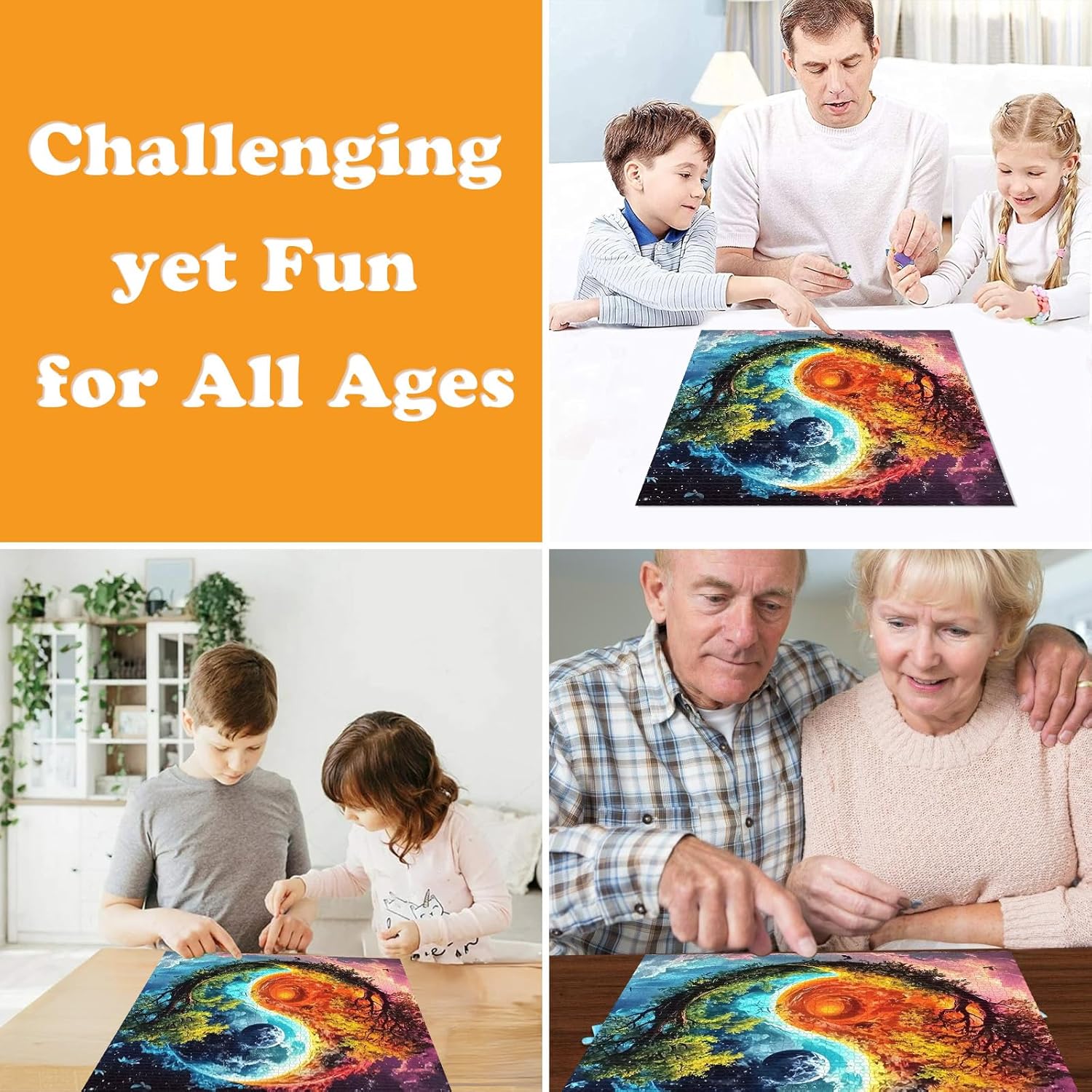 1024 Piece Yin Yang Tree Jigsaw Puzzle for Adults, Nature Earth Puzzles for Adults 1000 Pieces, Challenging Puzzle for Friends Family Activity Game Nights, Finished Size 19.7" x 19.7"