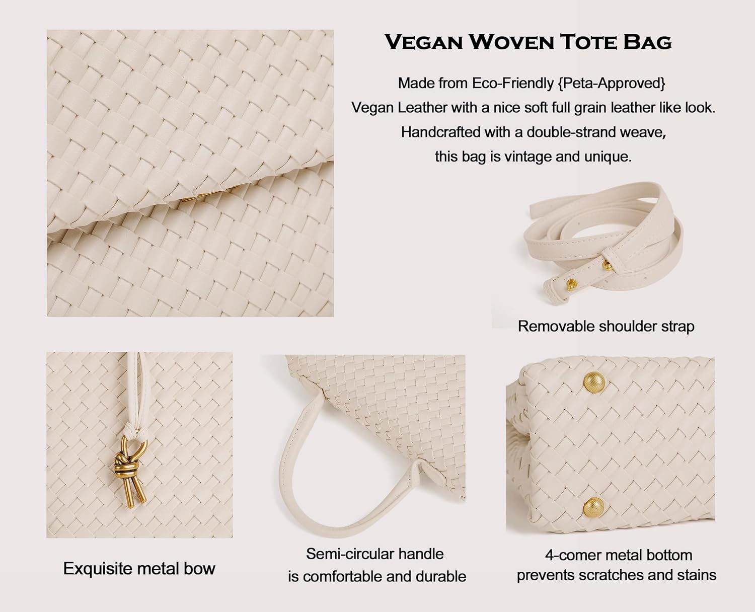 Woven Crossbody Bag for Women, Top Handle Satchel Purse Shoulder Handbag, Woven Handbag - Image 6