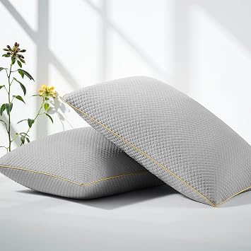 Moonrite Cooling Pillows Queen Size Set of 2 - Shredded Memory Foam Pillows, Breathable Bed Pillows for Side/Back/Stomach Sleepers, Machine Washable Cover for Hot Sleepers, 20x30 Inches, 2 Pack