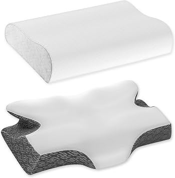 Elviros Memory Foam Pillows for Neck Pain Relief, Adjustable Height Ergonomic Orthopedic Pillow