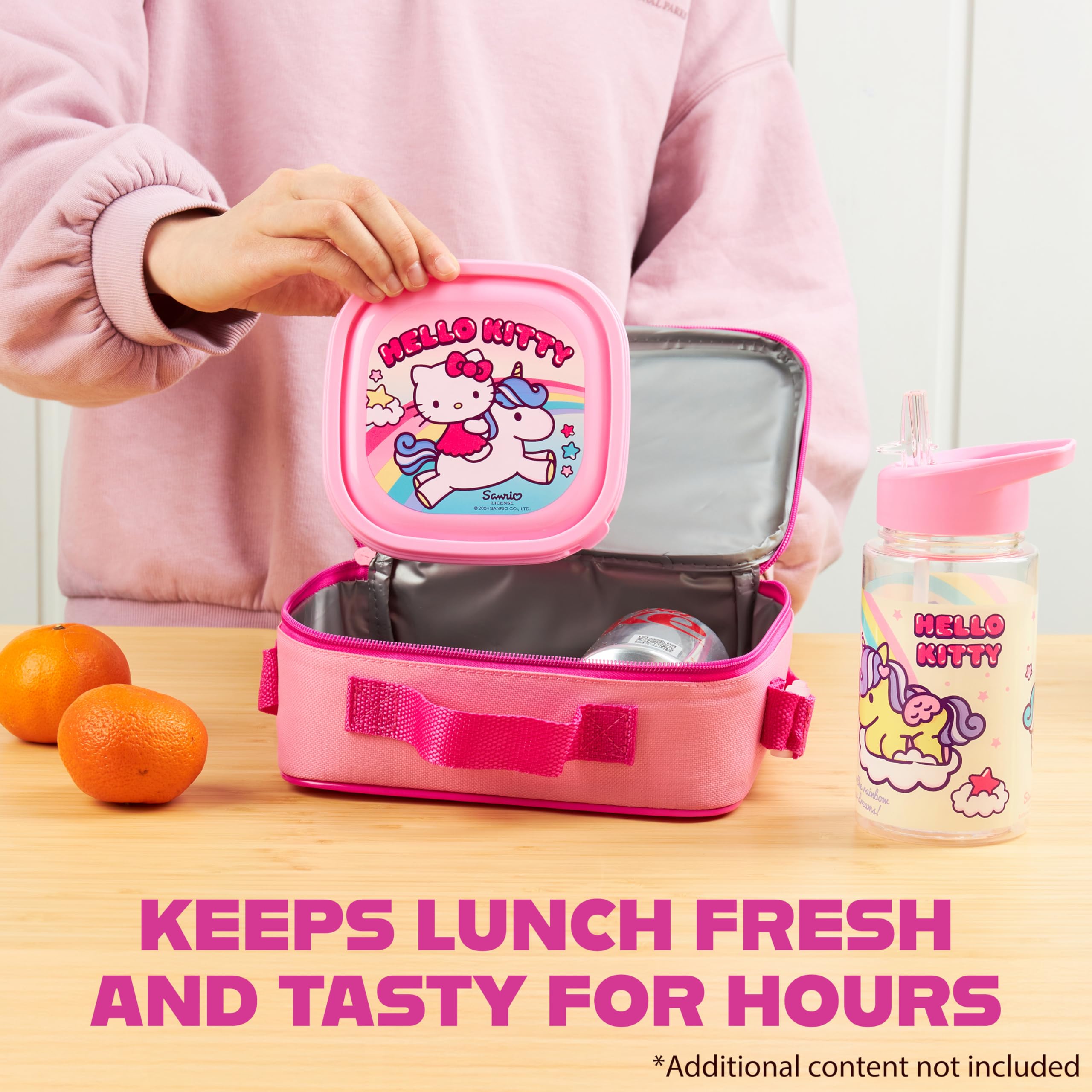 Hello Kitty Set Pranzo Per Bambini – Borsa Termica, Contenitore Multiscomparto E Bottiglia 580 Ml, Senza BPA – Ideale Per Scuola, Viaggi E Gite - 2