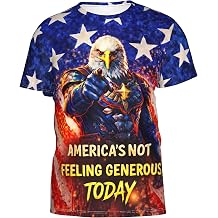 Patriotic Eagle Graphic T Shirt Funny USA Flag Shirt for Men Women Short Sleeve Crewneck Soft Stretch Casual Tee
