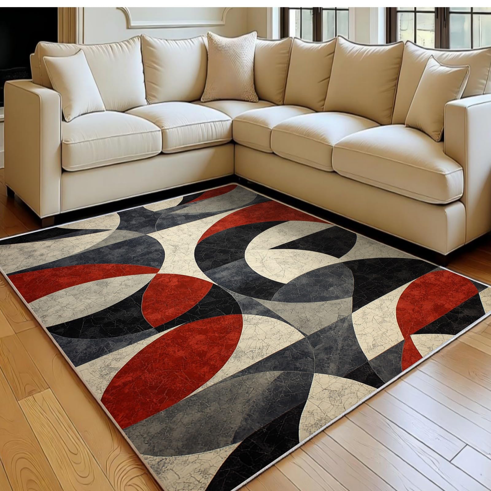 Tapis de salon lavable en machine 120x180 antidérapant et doux
