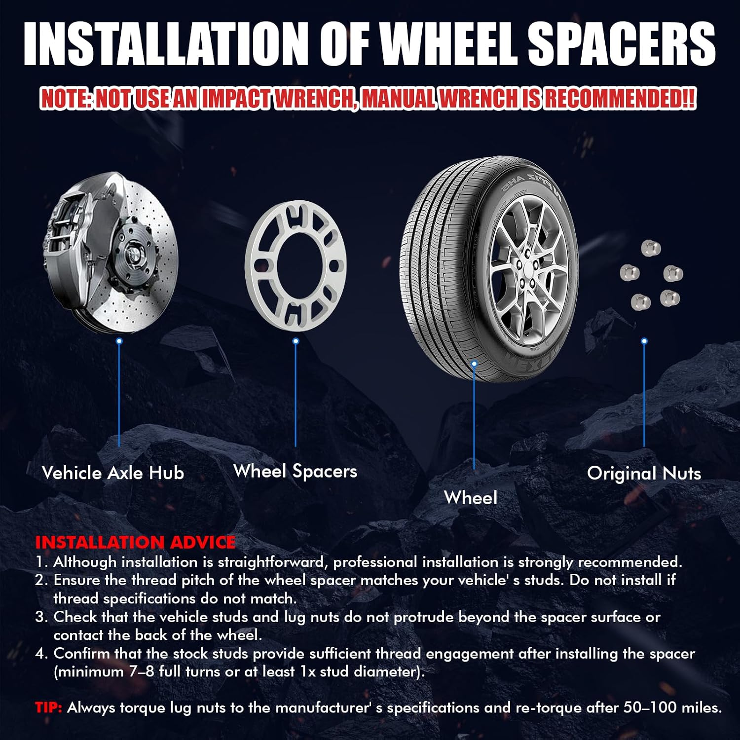 Wdmiya 4PCS Universal Wheel Spacers, 10mm Thick Die Cast Aluminum Spacer for Most 4 Lug & 5 Lug Wheels, PCD 98mm to 120mm, 4x100 4x108 4x110 4x112 4x114.3 5x4.5 5x120 Multiple Bolts Pattern Vehicle
