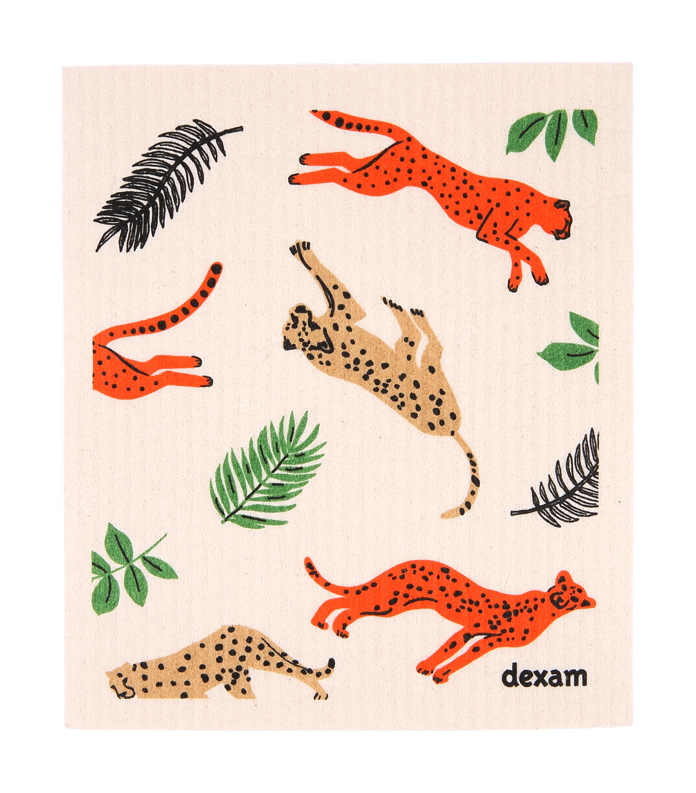 Dexam Swedish Dishcloth Absorbent Dish Cleaning Cloths Kitchen Reusable Leopard
