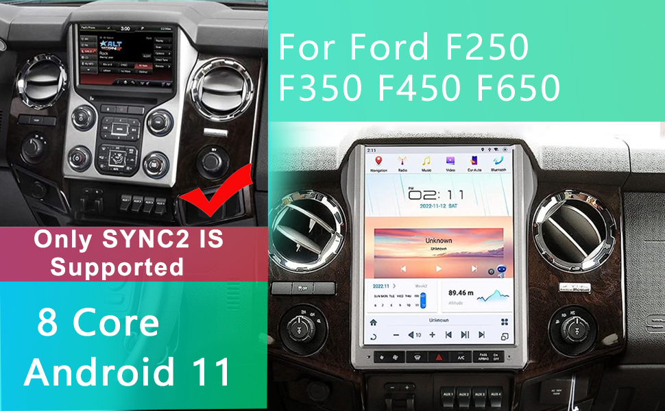 Vorally 10.1 Inch Android 13 Radio For 2005-2014 Ford F-250/F-350 Super Duty – CarPlay, GPS
