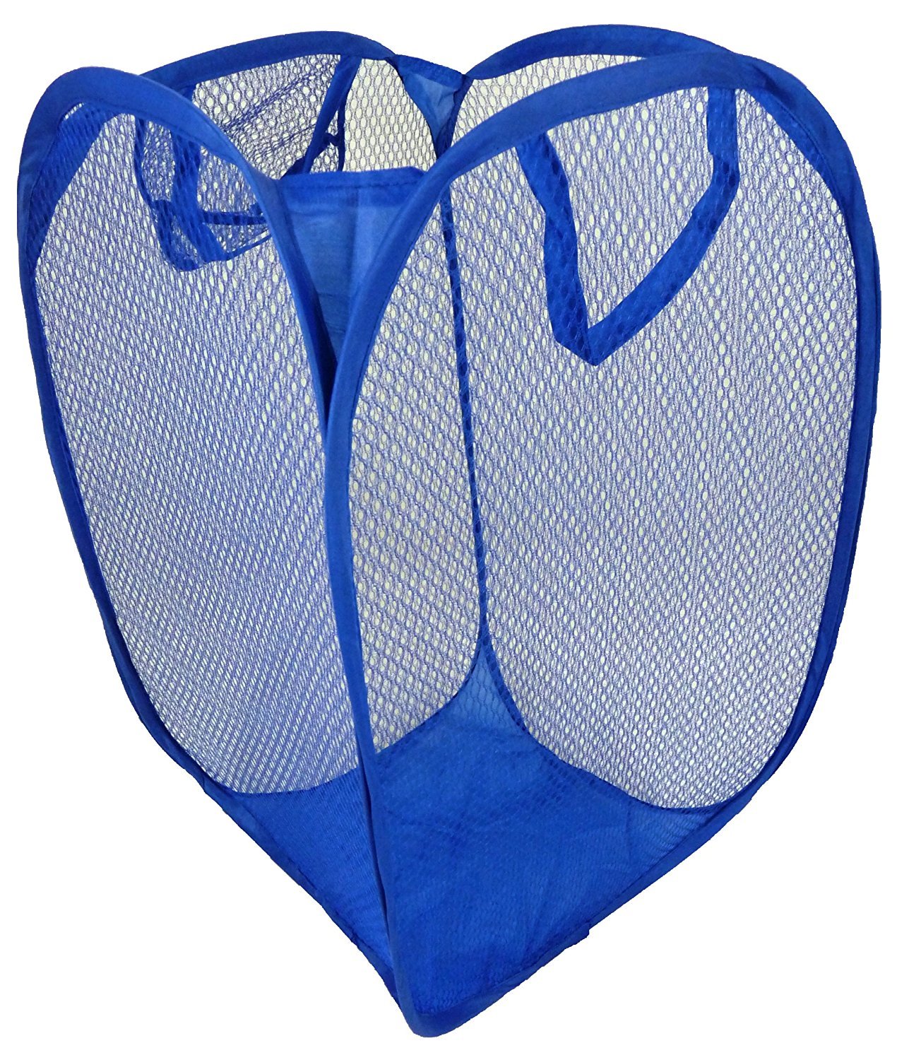 Sifcon Blue Foldable Pop Up Mesh Washing Laundry Basket