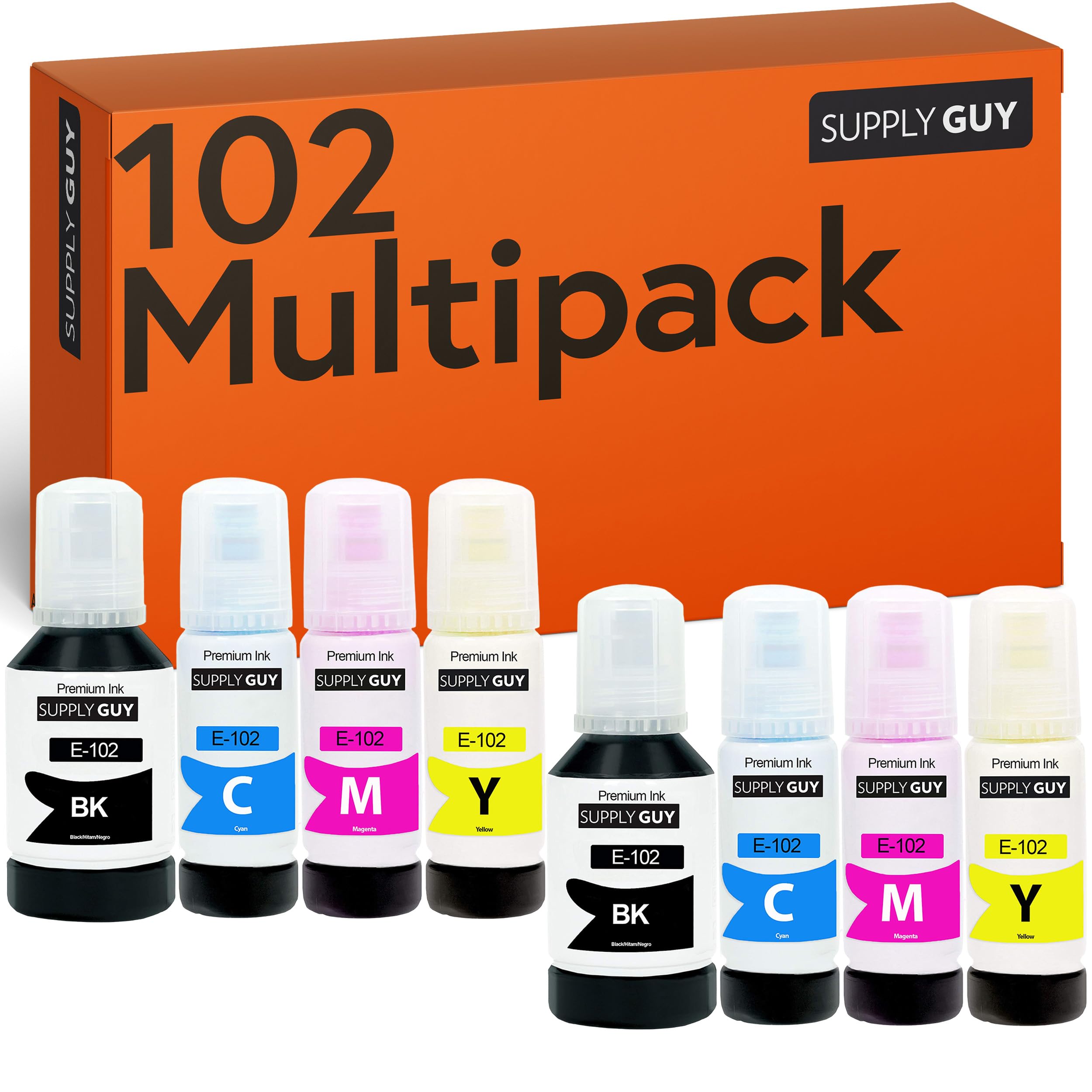 Encre Supply Guy Compatible Epson 102 pour EcoTank ET 2700 2750 2751 2756 3700 3700 3750 4750 (674ml)