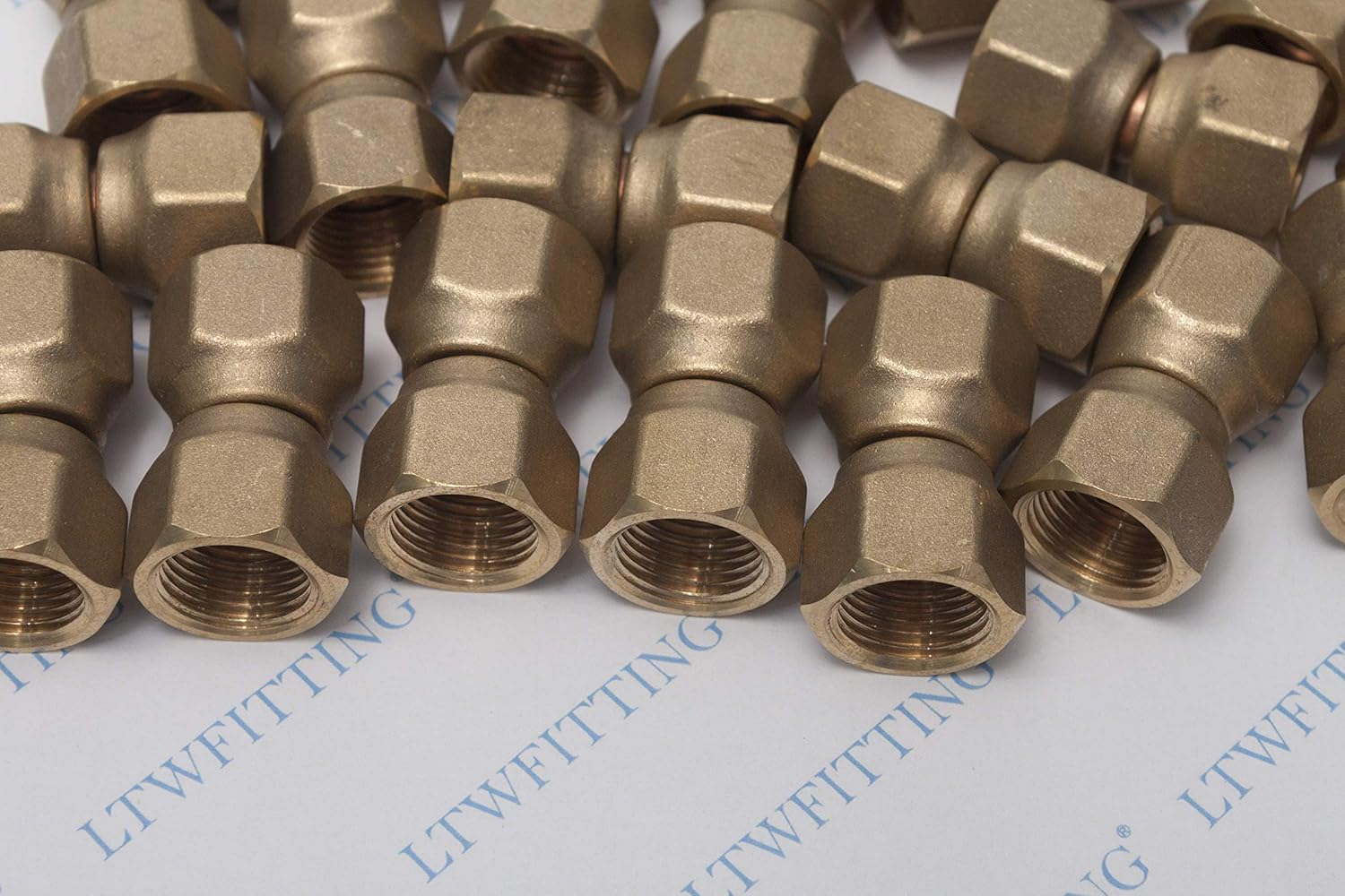 LTWFITTING Brass 1/2" OD Flare Forged Swivel Nut Union,Brass Flare Tube Fitting(Pack of 100)