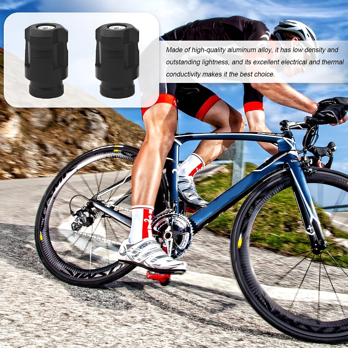 HZEL Car Tire Valve Stem Caps, 4PCS Aluminum Alloy Vehicle Air Caps Cover, Corrosion Resistant Leakproof Automobile Wheel Valve Stem Cover, Universal for Sedans Trucks Motorcycles (Black) - Image 2