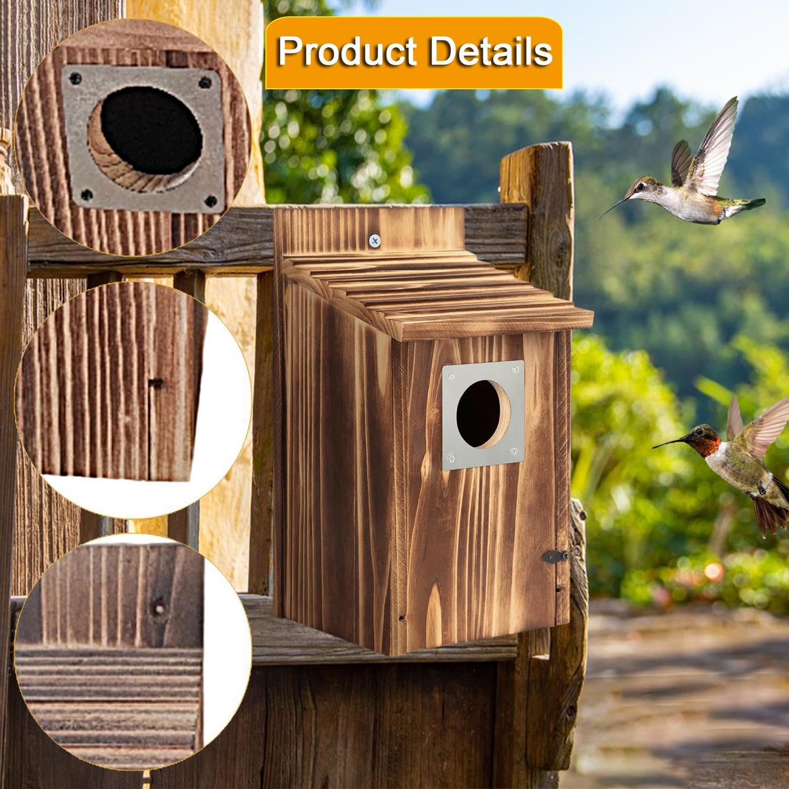 F Fityle para Pájaros Hecha de, Caseta para Pájaros, Fácil de Limpiar, Resistente a La Intemperie, para Colgar, Casa para Pájaros, Caja Nido para Patio