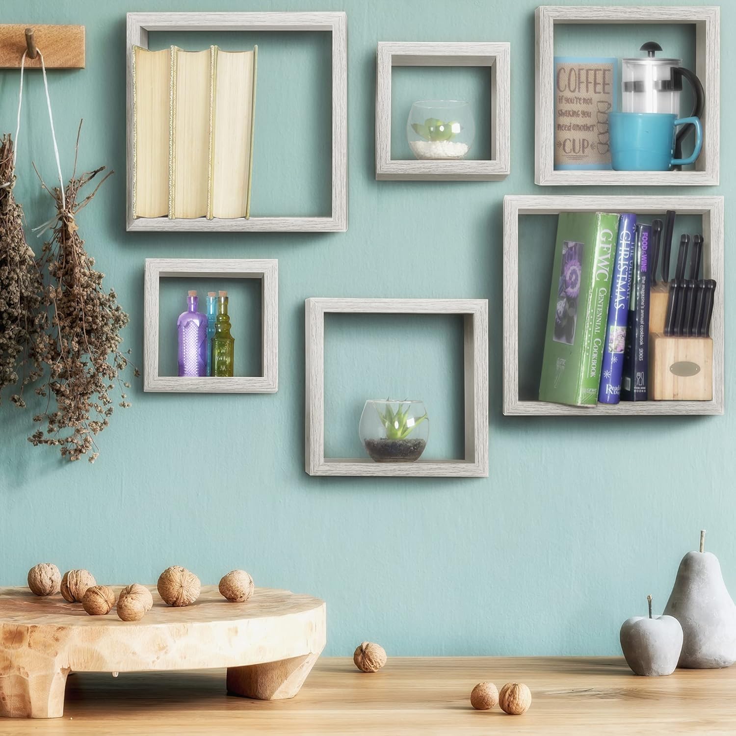 Niche Soho 3 Piece Wall Shelf Set (2 Pack)- Weathered Grey