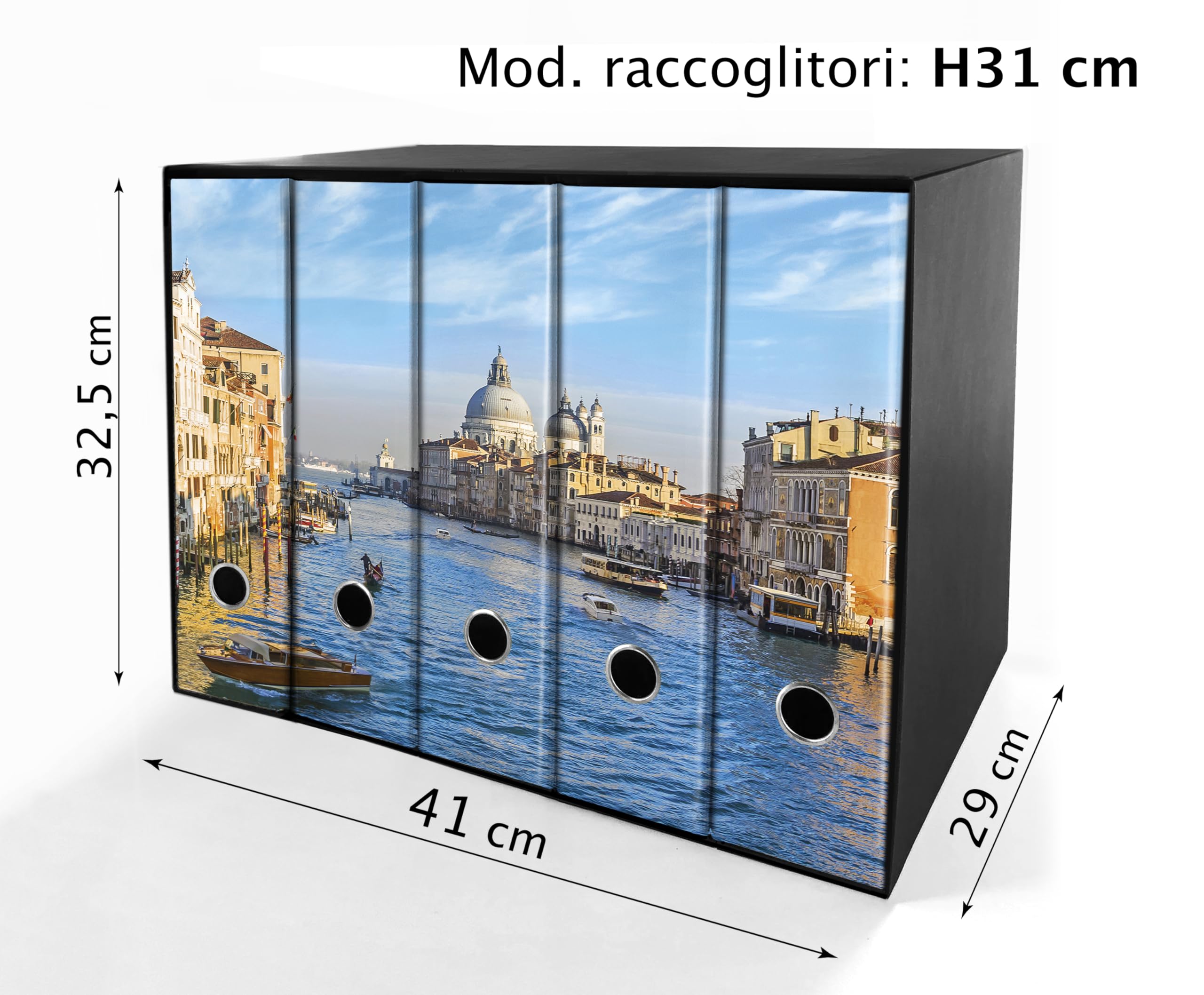 Set da 5 raccoglitori ad anelli VENEZIA, CANAL GRANDE - Faldoni SHAREPRINTING (H31 con 2 anelli)