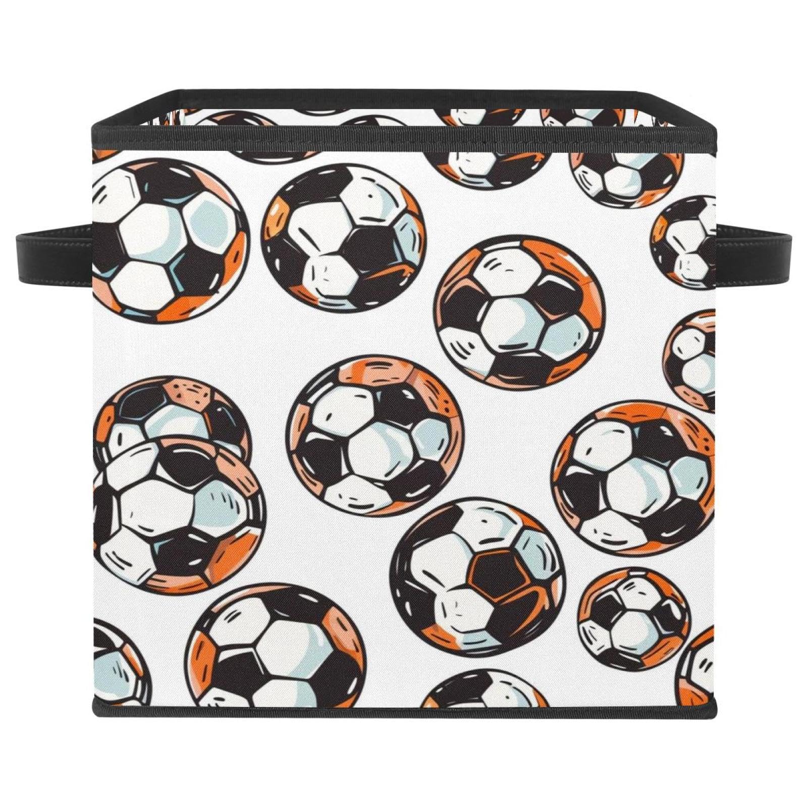 Boîte de rangement ballon de football grand cube pliable en tissu Oxford de 28 cm