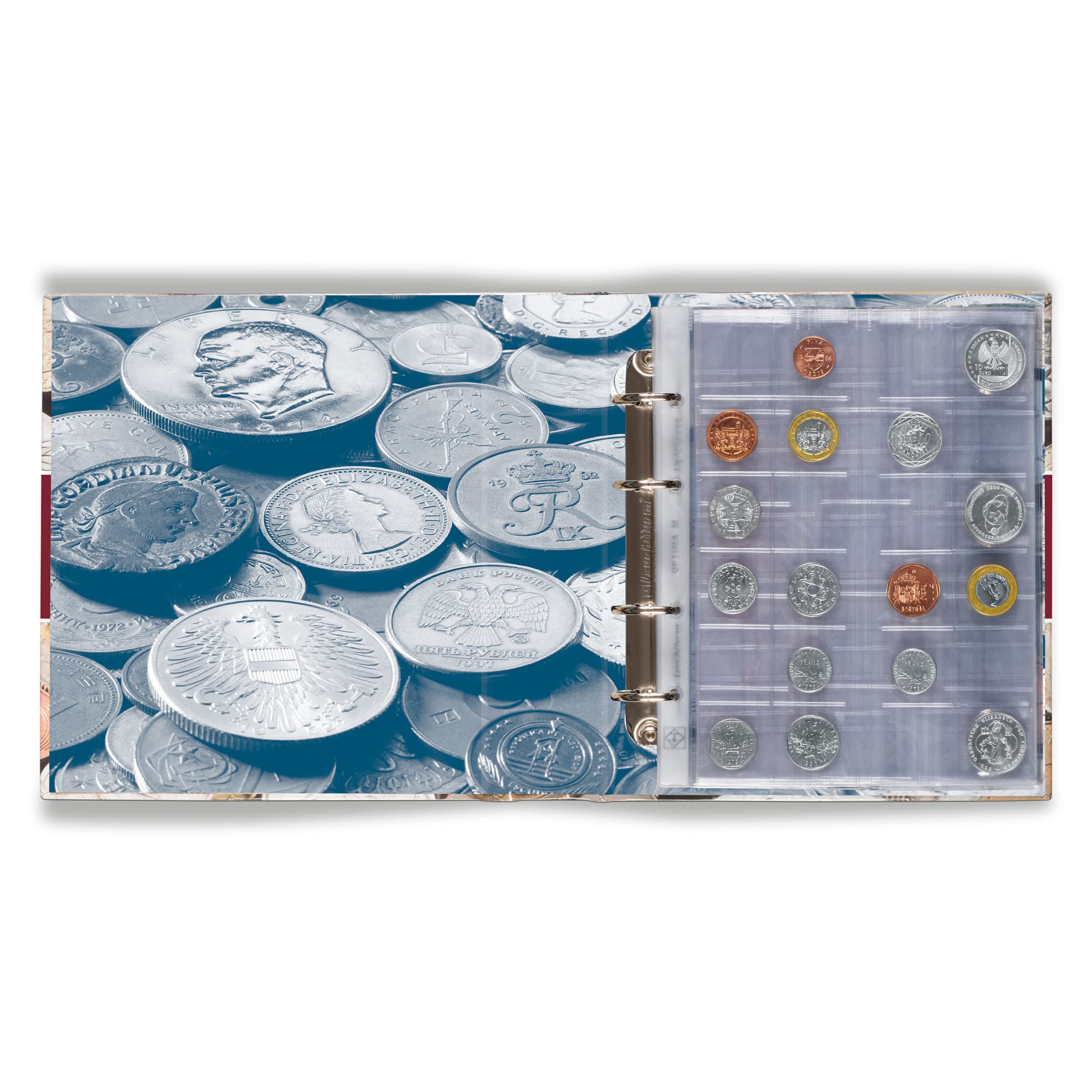 Münzalbum COINS im Optima-Format, mit 5 Hüllen: Münzen Sammelalbum