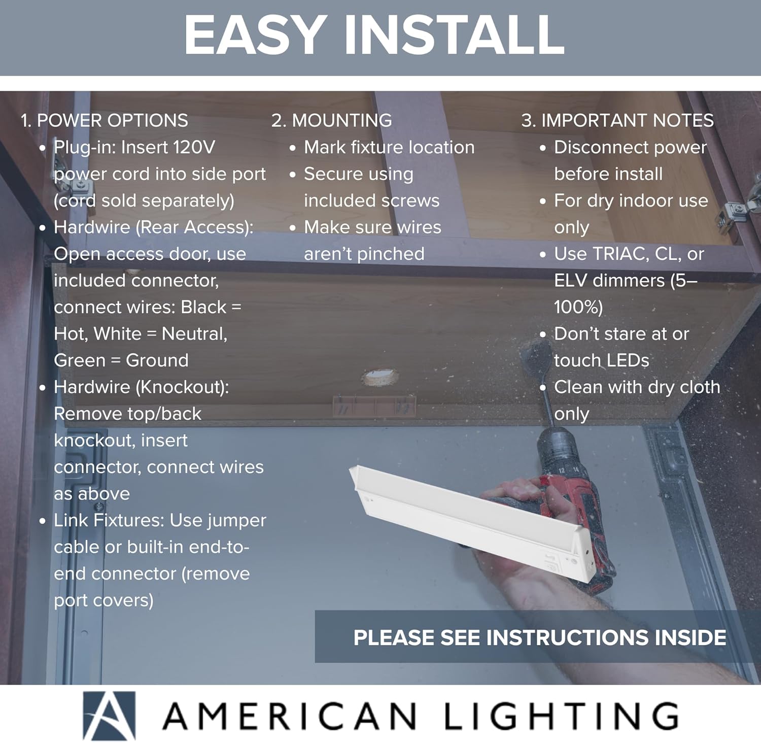 Easy Install Text Instructions