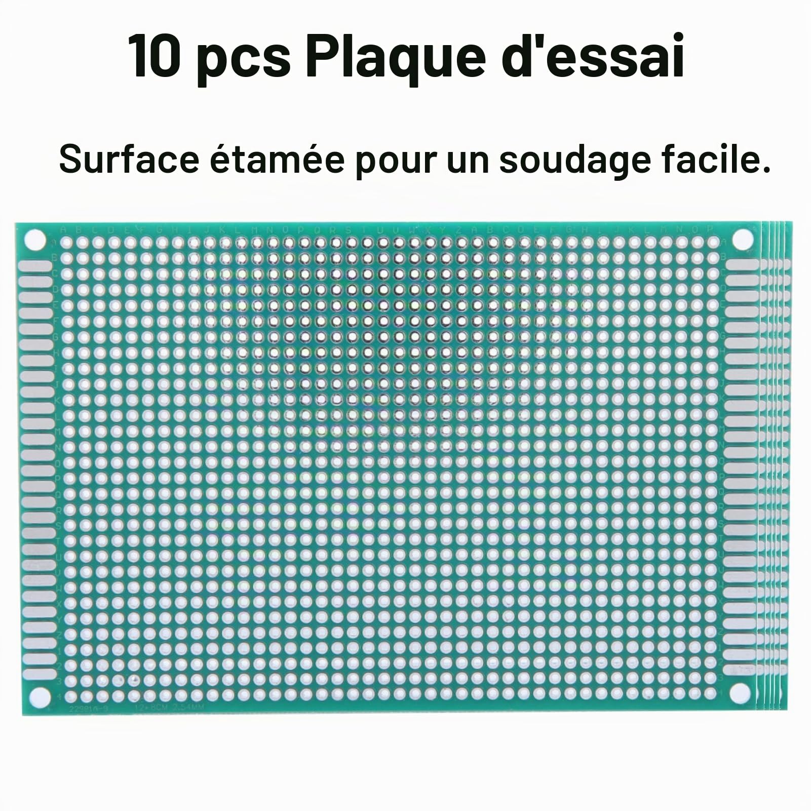 10 Pièces Double Face Prototyp Platine 8X12cm Prototype PCB Platine de Prototypage Étamé Circuit Imprimé pour l'expérimentation Électrique