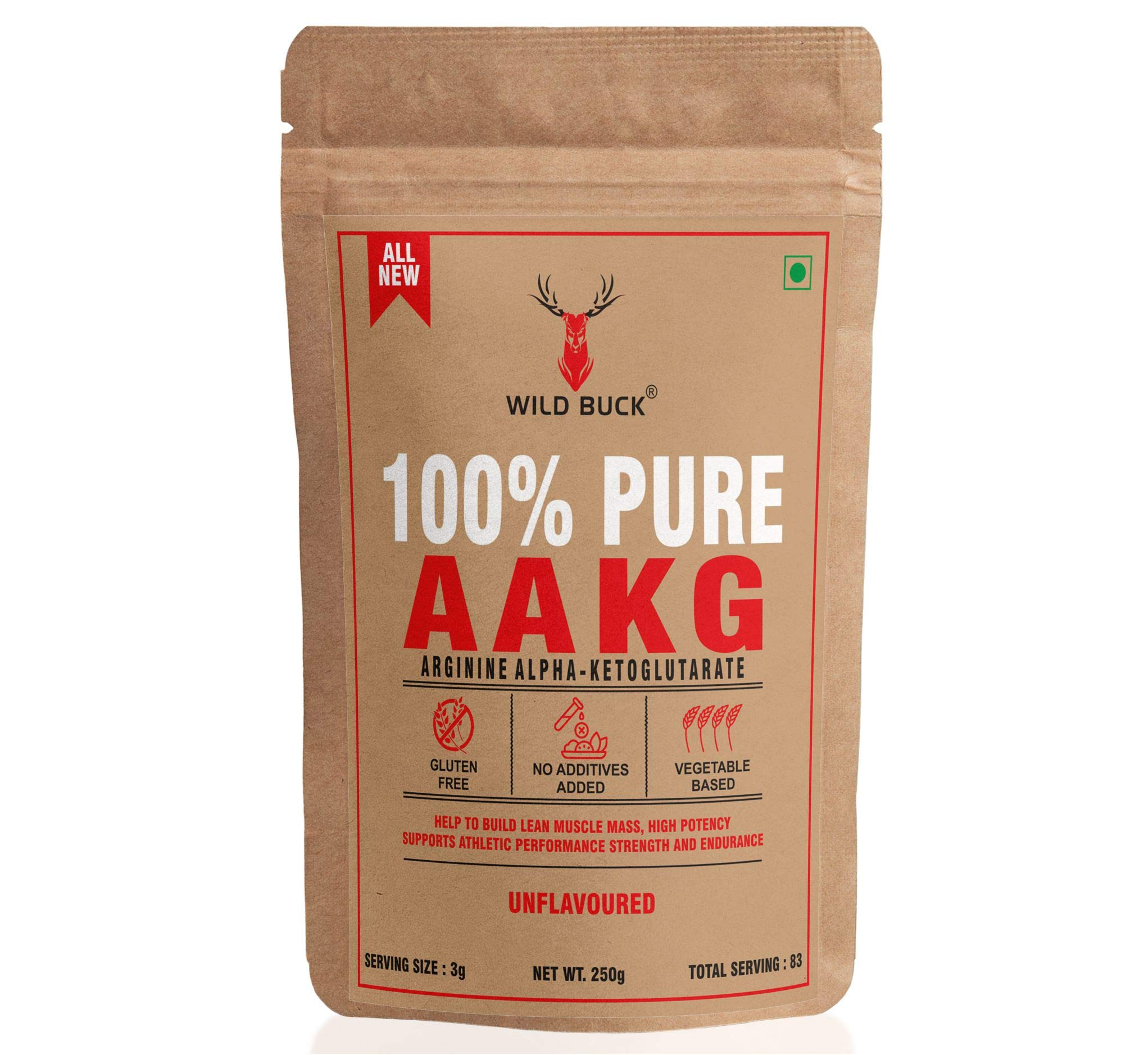 Wild Buck 100% Pure L-Arginine Alpha-Ketoglutarate (AAKG), Build Lean Muscle Mass, High Potency Supports Athletic Performance Strength,Recovery & Endurance, Muscle Pumps, Reducing Muscle Fatigue- 250g (B08J7H2C2W) Amazon Price History, Amazon Price Tracker