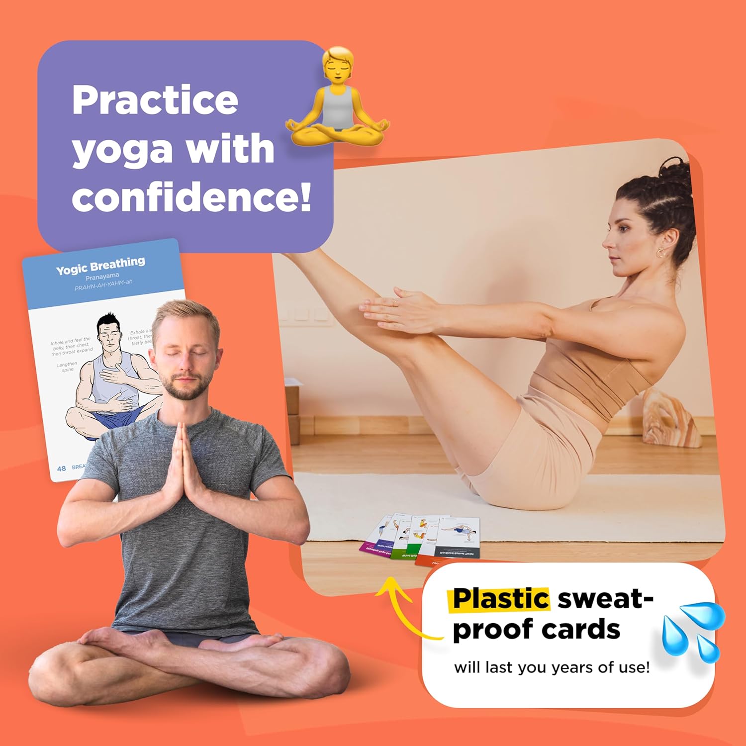 WorkoutLabs YOGA CARDS - Beginners: Professional Visual Study, Class Sequencing & Practice Guide with Essential Poses, Breathing Exercises & Meditation - Yoga Flash Cards/Yoga Deck with Sanskrit 7 81iQ7qa XFL. AC SL1500