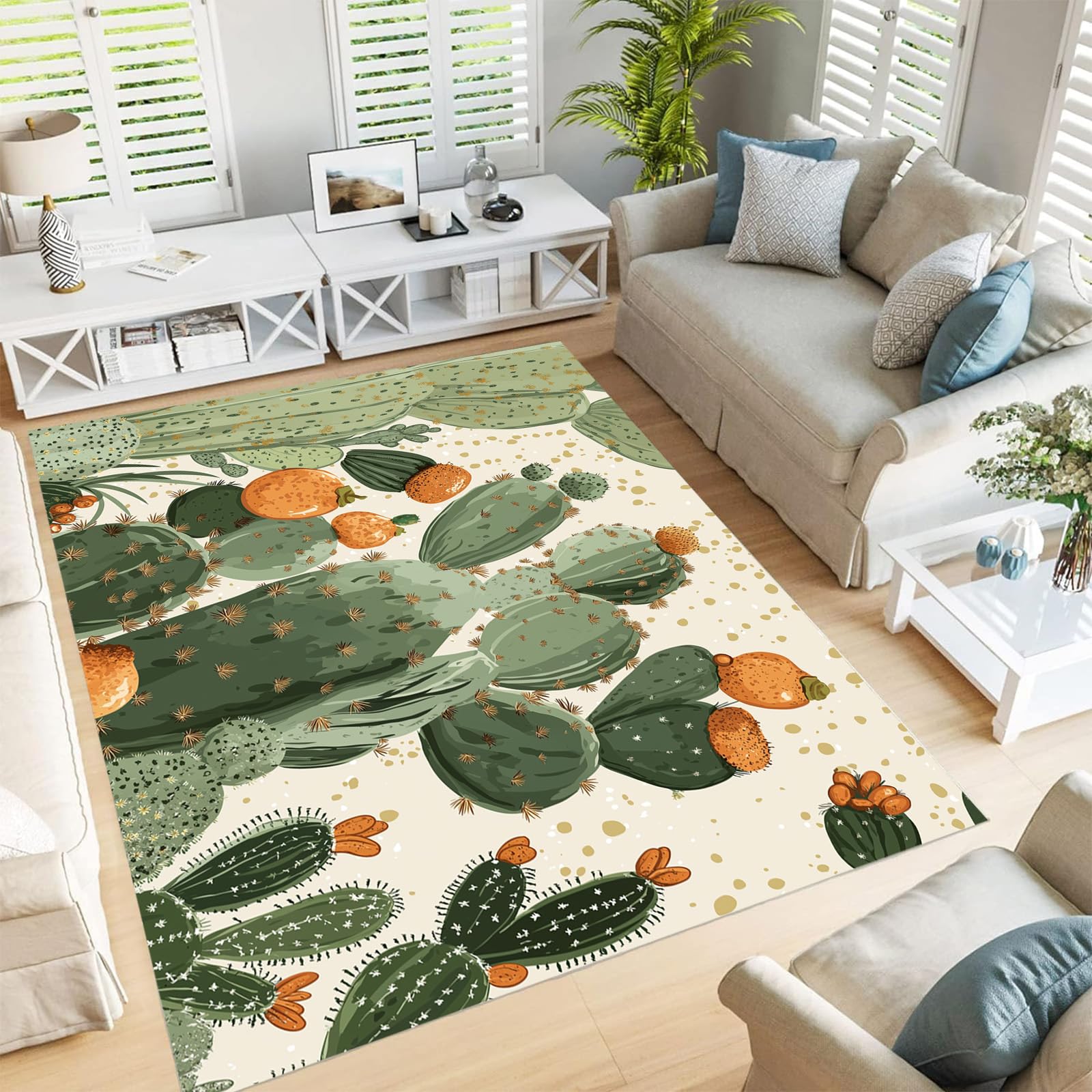 Tapis de cuisine lavable et antidérapant style bohème vert 120x180