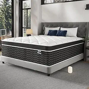 10 Inch Queen Mattress in a Box, Cooling & Breathable Medium Firm Mattress with Gel Memory Foam and Pocket Springs for Queen Size Bed, 100 Night Sleep Trial, CertiPUR-US Certified
